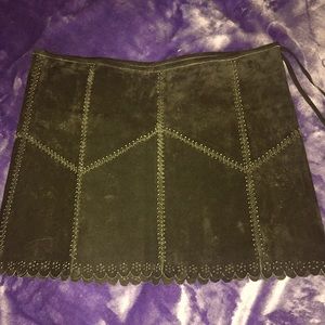 Suede skirt, black, mini, size 8